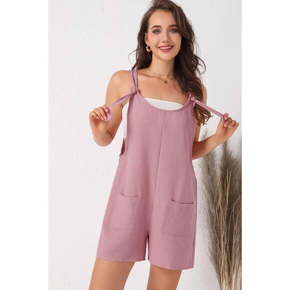 Azura Exchange  Textured Romper with Adjustable Straps - Picture 4 of 8